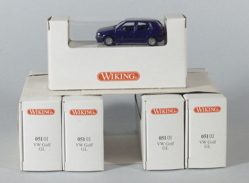 5 x Wiking 51/1 VW Golf dunkelblau