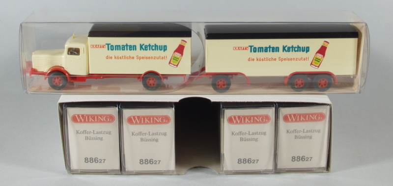 Wiking Büssing Hänger Sattelzug Krafts Tomaten Ketchup ohne Verpackung 2650